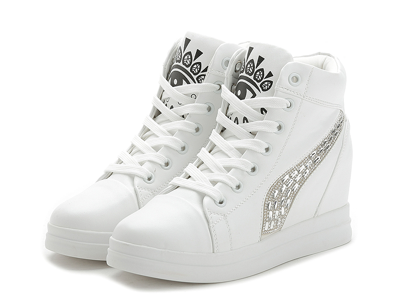 赛格莉 秋季新款水钻大眼睛内增高休闲鞋女松糕厚底女鞋单鞋929 黑色