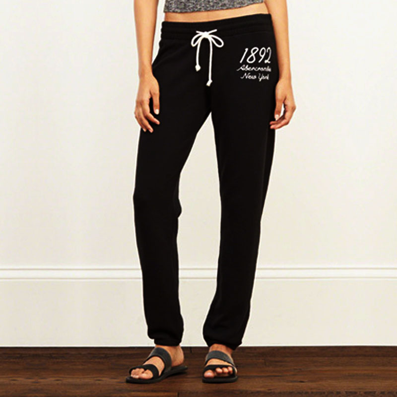 Abercrombie&Fitch 阿贝克隆比&费奇(A&F)打底裤女秋卫裤运动裤卫裤小脚 枣红色 L