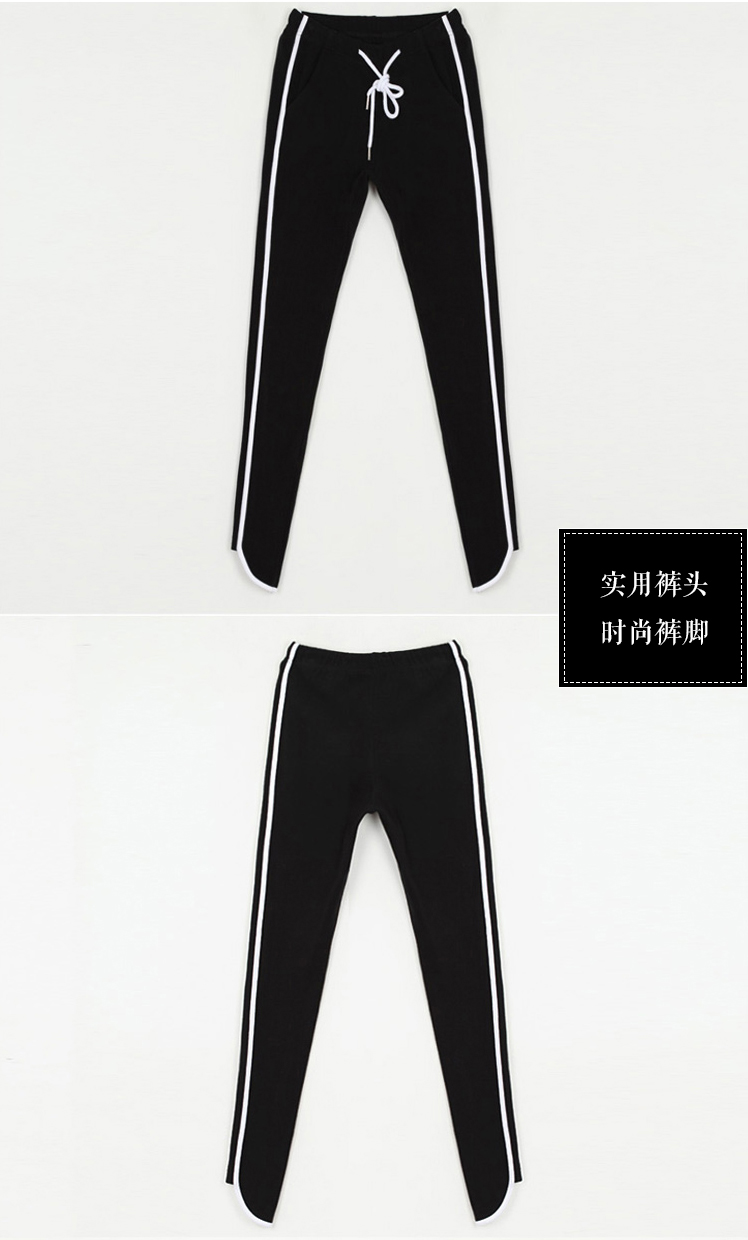 2016夏款新款韩版修身紧身显瘦卫衣两件套休闲运动服套装女春夏长袖短裤背心两件套 衣服 裤子 M