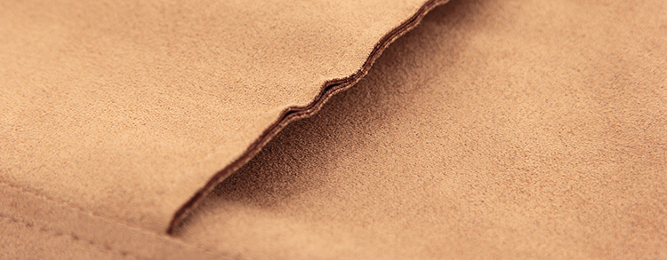 新款秋冬流苏鹿绒皮外套女中长款时尚休闲咖啡色大衣中袖宽松 茶色