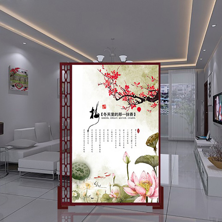 优阁调实木屏风隔断订制进口樟子松木中式双面缕空单扇屏风中式座屏雕花风水墙 绿色 120*180左镂