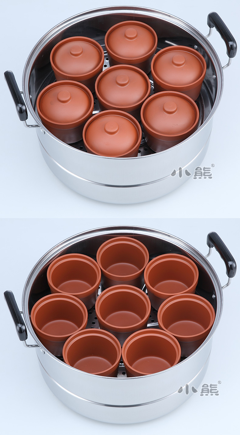 
                                        小熊高效节能锅蒸28CM五层不锈钢蒸锅加厚蒸蓖蒸笼煲汤锅蒸屉蒸格蒸汽锅炖锅适用电磁炉煤气炉 蒸锅                