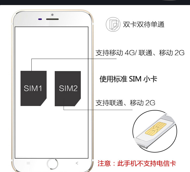 
                                        赛博宇华(SOP)M6 睿变  移动4G 手机  双卡双待 经典版 土豪金                