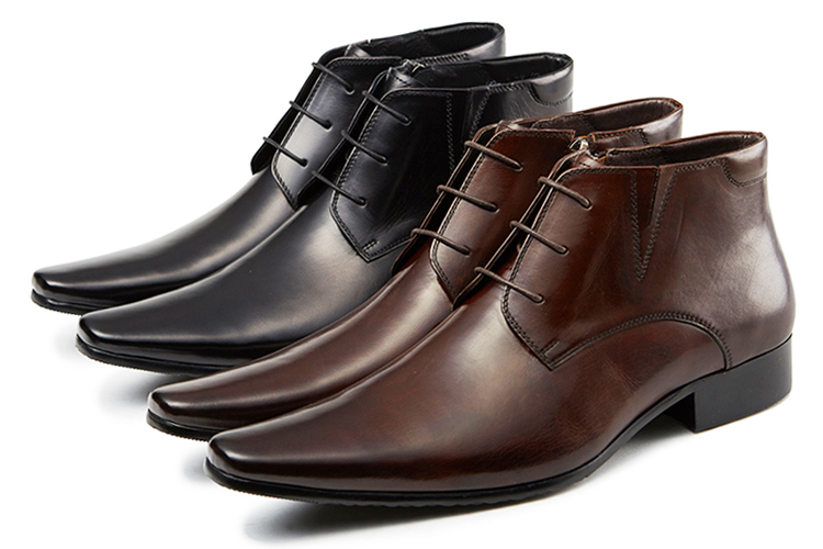 arnage)小牛皮商务正装扁头系带高帮男士皮鞋 黑色小牛皮 41