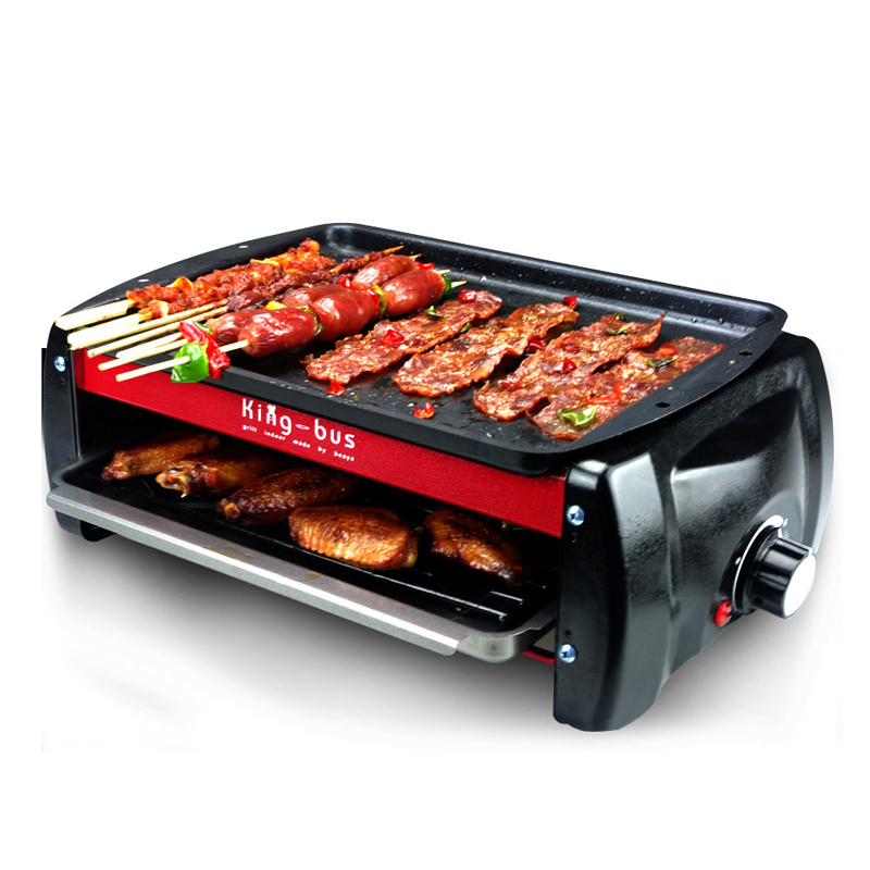 电烤炉 电烤炉 家用烧烤架电烤盘 如图 38*13*22cm无孔不漏油烤盘