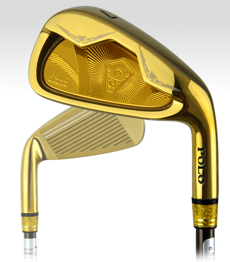 polo 高尔夫球杆 男士7号杆 初学杆练习杆 黄金杆 土豪金球杆 不锈钢7