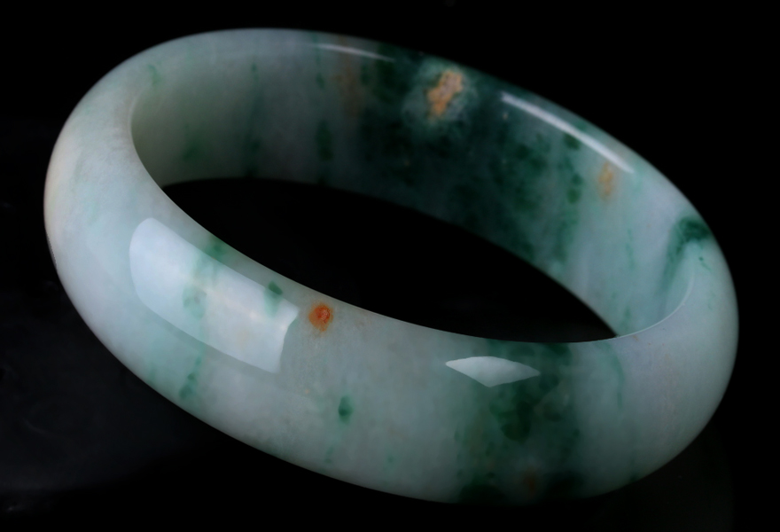 5mm 浅绿色翡翠糯种手镯 66.75克 惠石珠宝