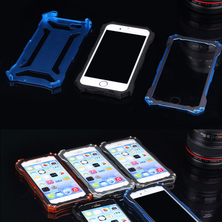 S.CENG Gundam Water Resistant Dustproof Shockproof Silicone Gorilla Glass Aluminum Alloy Metal Case Cover for Apple iPhone 6S