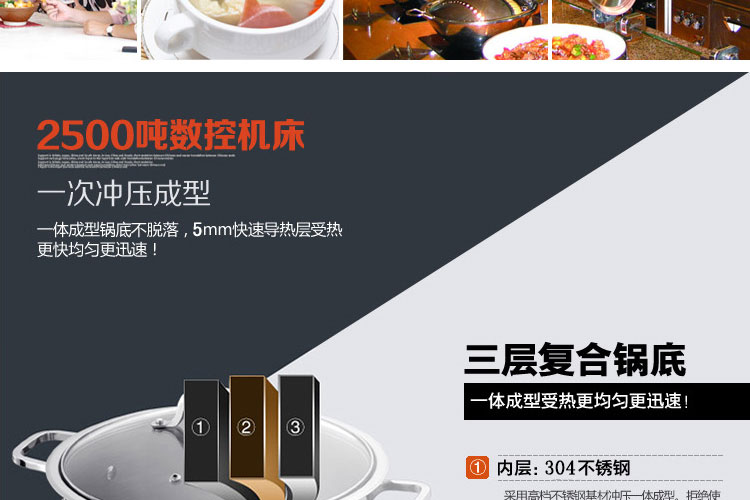 
                                                            越秀不锈钢大蒸锅 24cm-28cm加厚复底蒸笼燃气炖锅 大容量锅具 电磁炉汤锅 配一层蒸格 钢化玻璃盖 28cm内径  7-9人                