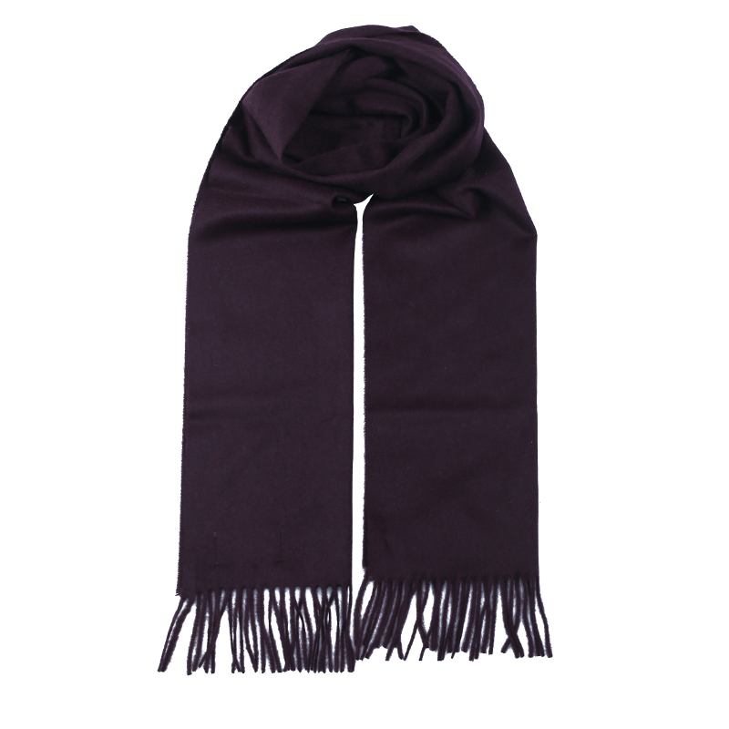 巴宝莉 burberry 女士经典logo徽标纯色羊绒围巾 3994552 紫红