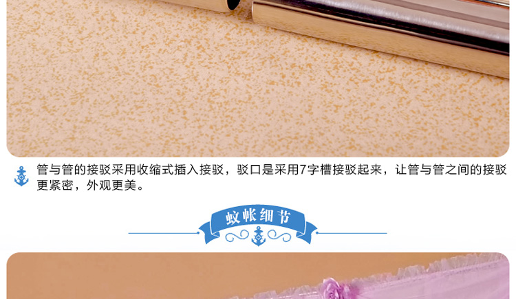 
                                        睡安蚊帐三开门加高加粗双人不锈钢支架方顶落地蚊帐1.5m1.8米 白色 1.8m床                