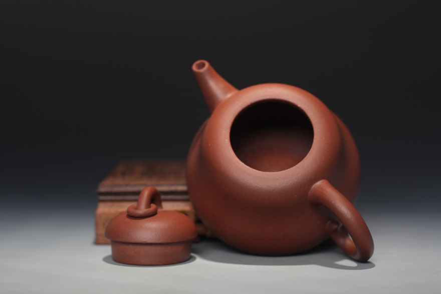 紫砂陶瓷 紫砂 原一厂老艺人 汪伯强 【葫芦】 作品 葫芦壶 容量 270