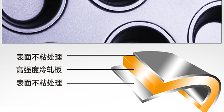 贝奥蛋糕模具 烘焙模具 12连模 半圆蛋糕模 双面不沾圆形 蛋挞 布丁甜甜圈模具