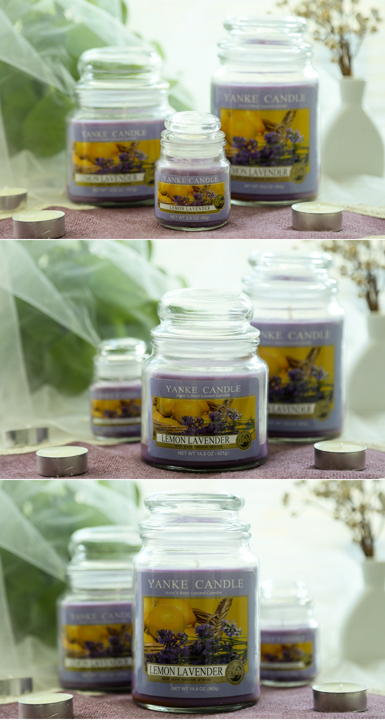 YANKE CANDLE洋客正品 柠檬薰衣草瓶装香氛蜡烛 无烟香薰蜡烛 浪漫礼物 小瓶