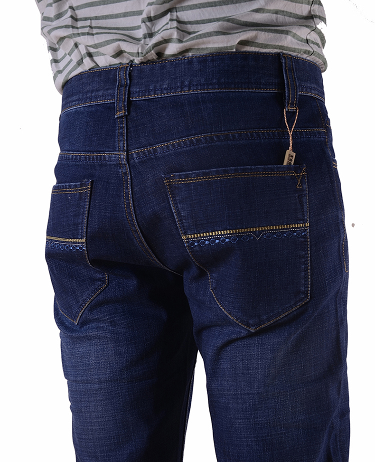 百圆裤业男装春夏季新款男士牛仔裤商务休闲中青年牛仔裤水洗蓝色牛仔