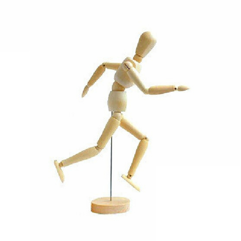 实木素描漫画用模型木人偶 关节可动木人 人模型木偶20cm_ 7折现价20