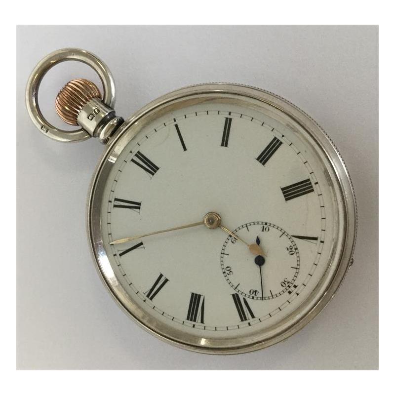 [全球拍] 绅士银色开口怀表