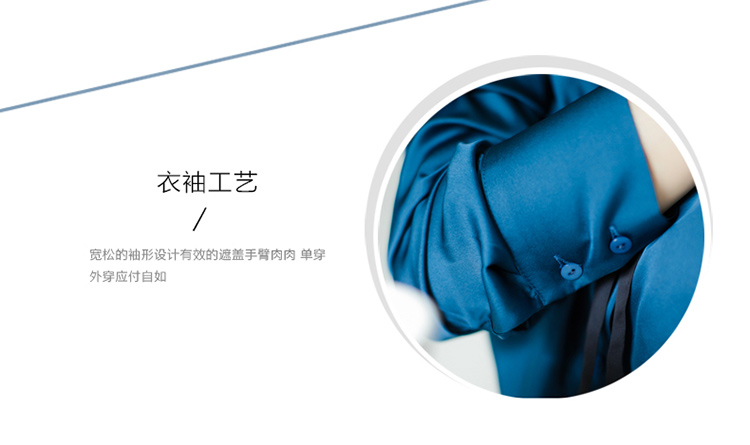 格润雅性感长袖上衣2015秋冬新款时尚百搭打底衫纯色衬衣职业衬衫 湖蓝色 S