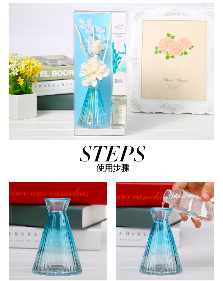 
                                        eyun无火香薰精油套装 房间香薰香氛 五色可选80ml 除臭净化空气 玫瑰-红色瓶                