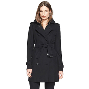 burberry brit/巴宝莉 新品 女士时尚纯色翻领双排纽扣长袖风衣 精品