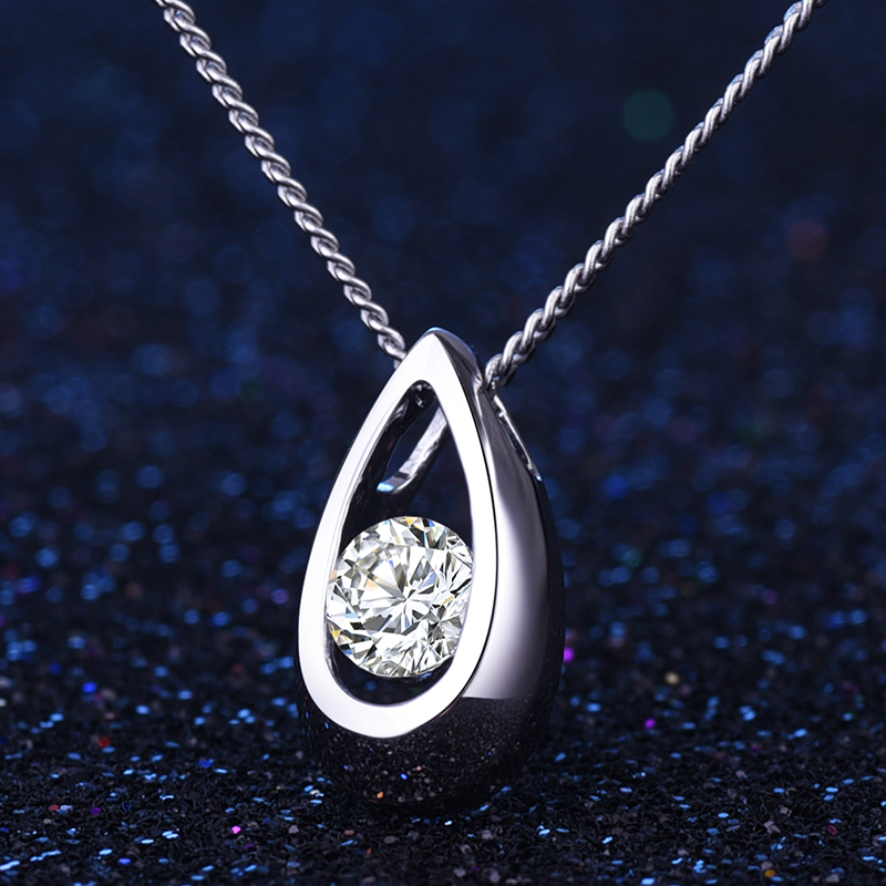 爱度珠宝 doido 钻石吊坠 项链 30分f-g色高品质项坠 经典水滴款