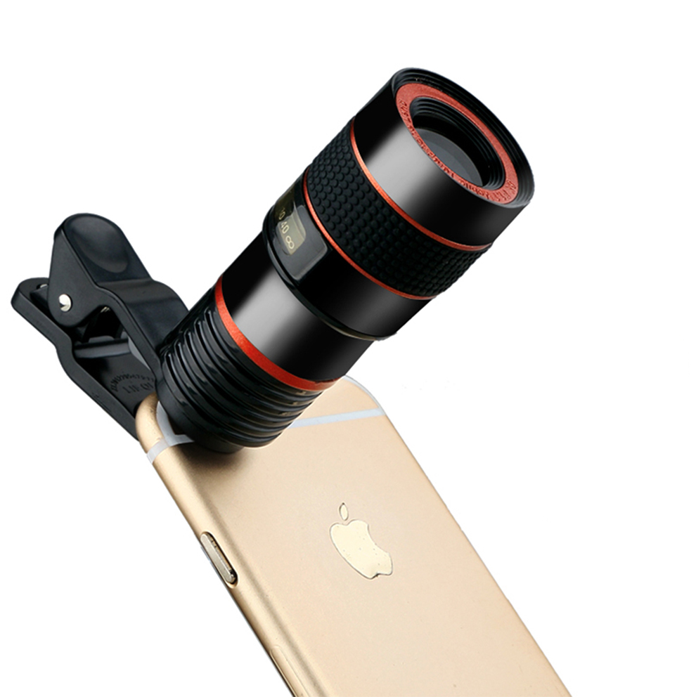 科际 长焦手机镜头 8倍变焦望远镜手机外置摄像头 通用拍照镜头 黑色