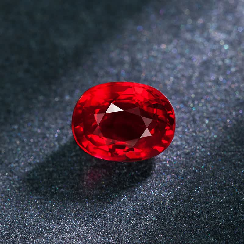 缘彩珠宝 2.03ct 天然鸽血红宝石裸石定制 grs国际证书 蛋形