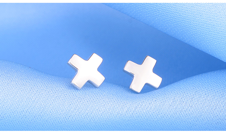 耳钉女日韩版宋慧乔耳饰气质韩国小巧男送女友生日礼物 925银镀白金色