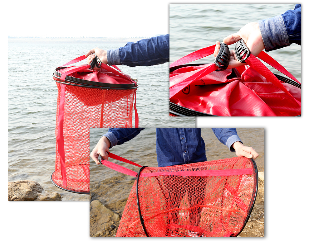 澳美特 竞技鱼护网兜涂胶黑坑渔护渔具渔网万向鱼兜防挂装鱼袋 大号