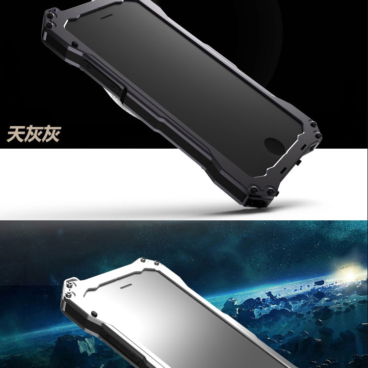 S.CENG Gundam Water Resistant Dustproof Shockproof Silicone Gorilla Glass Aluminum Alloy Metal Case Cover for Apple iPhone 6S