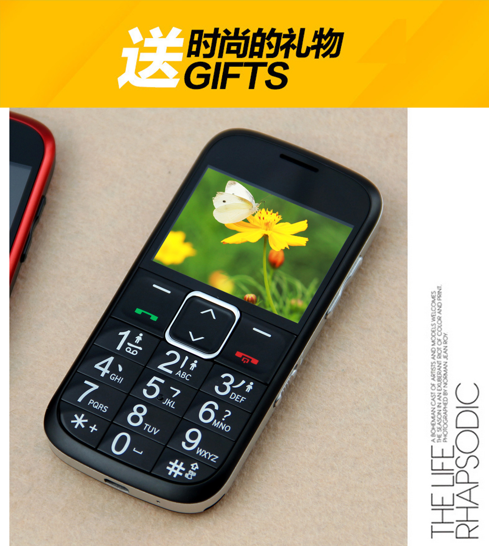 中兴（ZTE）L530G 移动/联通2G 老人手机 黑色
