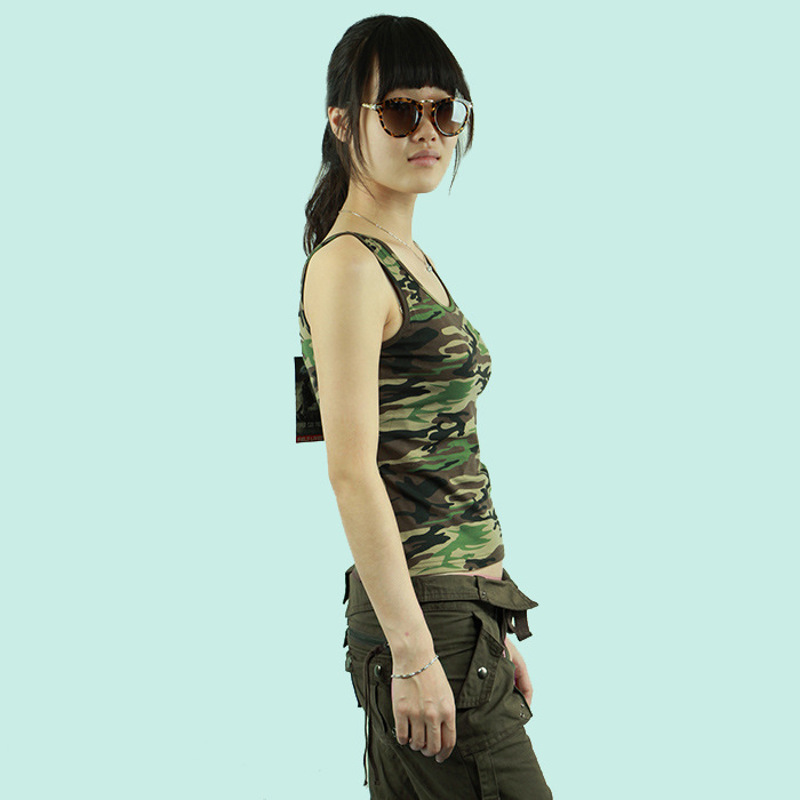 2016新款休闲军迷u领迷彩女式吊带背心 丛林迷彩 l