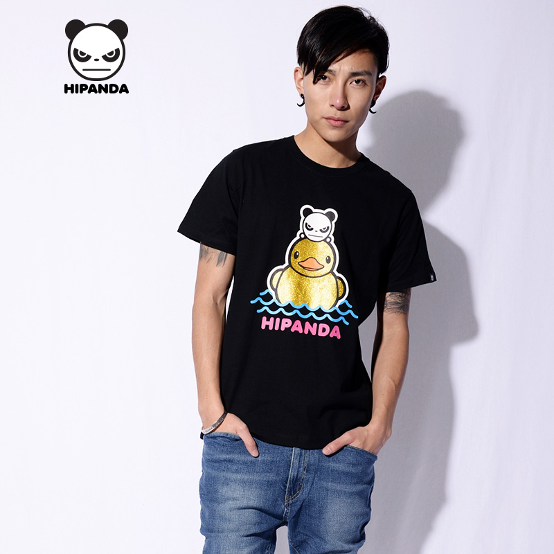 hipanda 设计潮牌 男款 大黄鸭短袖t恤 白色 165(s)【图片 价格 品牌