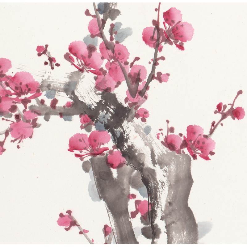 姿翰装饰画微喷超高清复制品董寿平梅花图写意国画花鸟画装修礼品70x