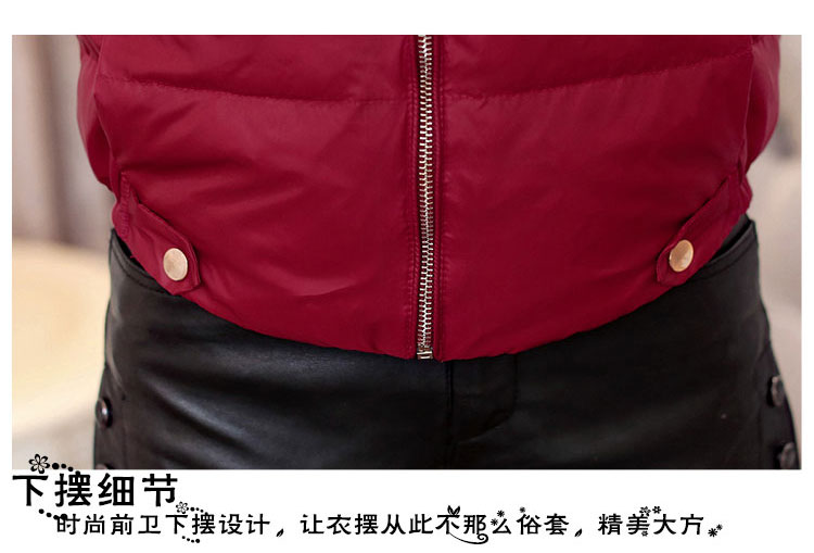 依莲相依 2015新款女装冬连帽棉马甲女秋冬装外套坎肩女冬短款修身棉马夹 白色 L