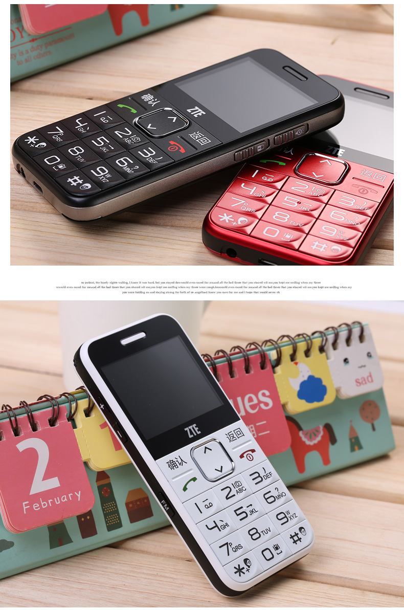 中兴（ZTE）L580 移动/联通2G 老人手机 黑色