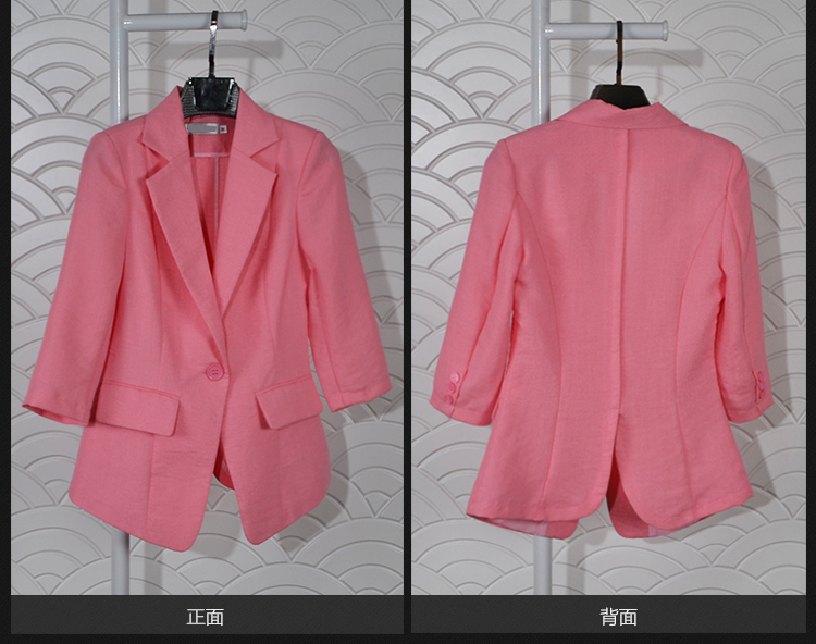 子依（ZIYI）秋装新品一粒扣中袖小西装外套女 OL通勒修身显瘦 黑色 L