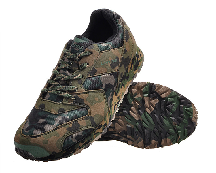 李宁迷彩鞋/丛林作业/慢跑跑步/秋冬军训鞋训练鞋/马拉松鞋ajjk036