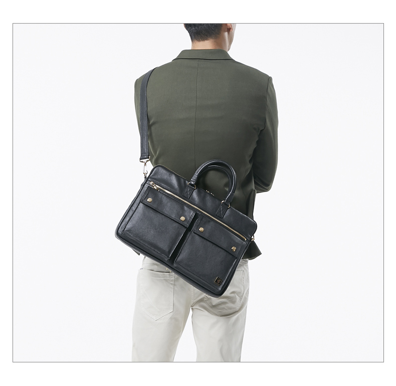 porter international商务公文包 男士复古手提包 单肩斜跨大包包