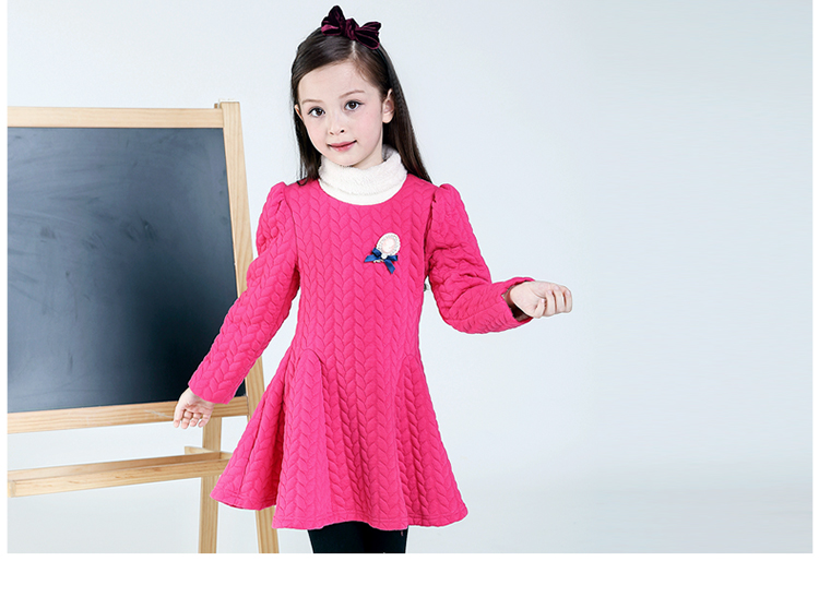 精明宝贝童装女童秋冬装连衣裙2015新款儿童加厚保暖裙子 gg403 黑色