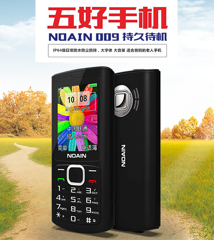 诺亚信（NOAIN) 009 移动/联通2G老人手机 双卡双待 香槟金