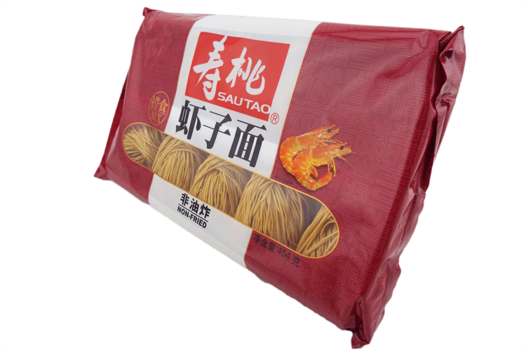 寿桃牌传统虾子面454g袋装 非油炸 港式排装虾子捞面 煮食面a【图片