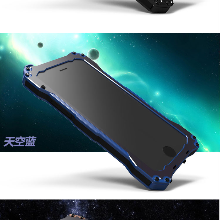 S.CENG Gundam Water Resistant Dustproof Shockproof Silicone Gorilla Glass Aluminum Alloy Metal Case Cover for Apple iPhone 6S