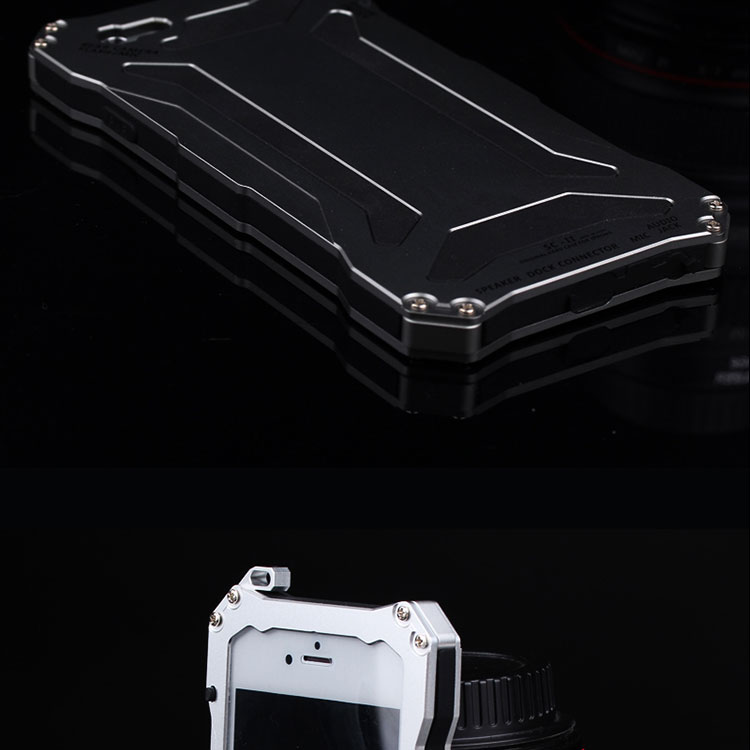 S.CENG Gundam Water Resistant Dustproof Shockproof Silicone Gorilla Glass Aluminum Alloy Metal Case Cover for Apple iPhone 6S