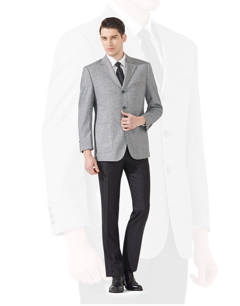 虎都 男士西服直筒休闲单西中年免烫便西装 灰色 54a