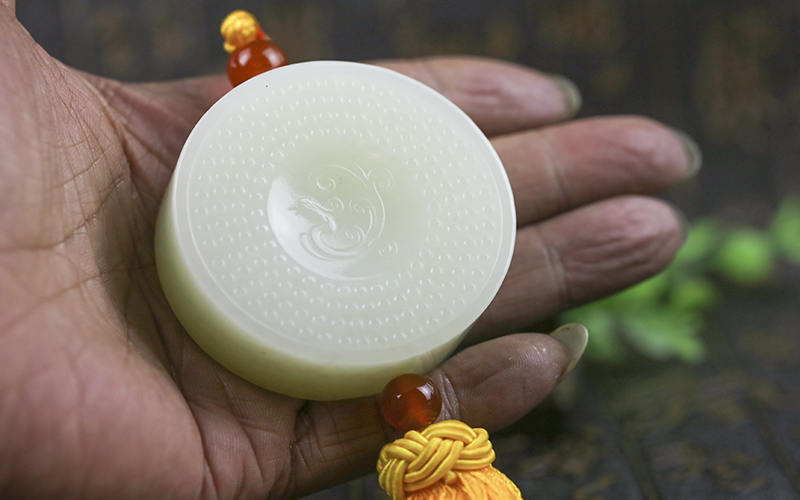 玉雕名家徐小海作品 和田玉白玉 龙凤车挂 重147克 【和润阁玉器】