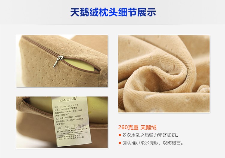 XARO小柔 办公午睡枕趴枕 学生午休趴睡枕头记忆棉抱枕 夏季慢回弹手枕 多功能靠垫腰靠 天鹅绒-月光蓝午睡枕