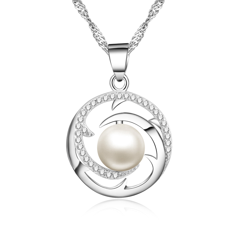 翠声翠色 925银饰珍珠球吊坠项链 女配饰品 短款 锁骨简约