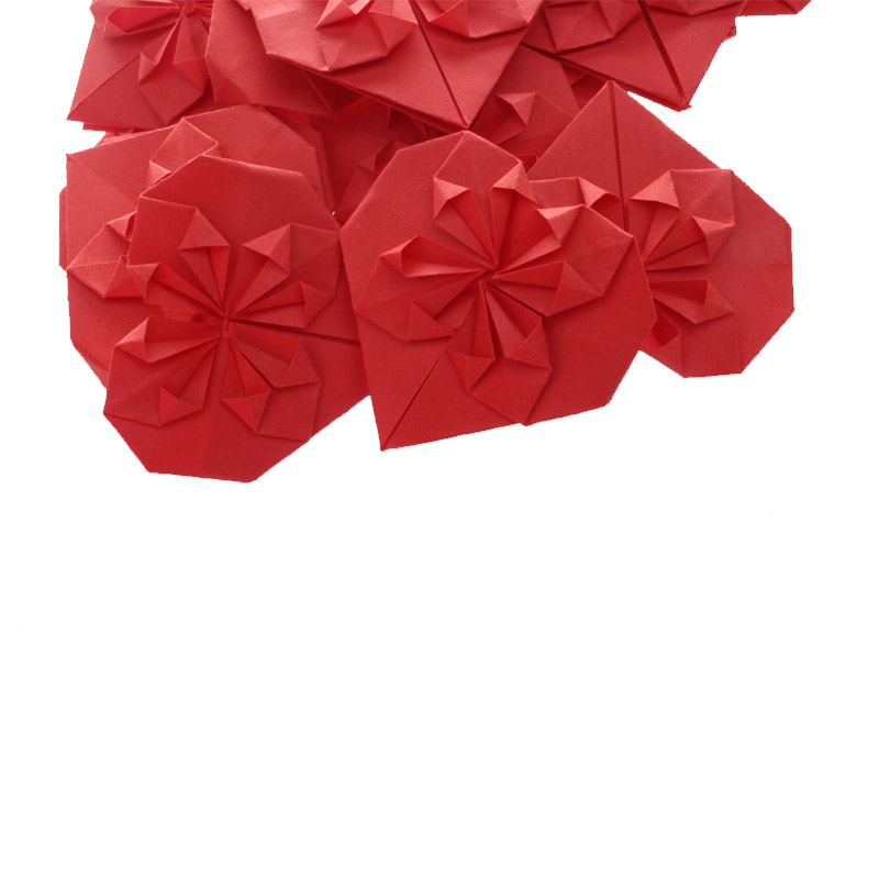 爱惊喜手工折纸叠爱心桃心成品红色心花怒放爱心成品送女友送男友生