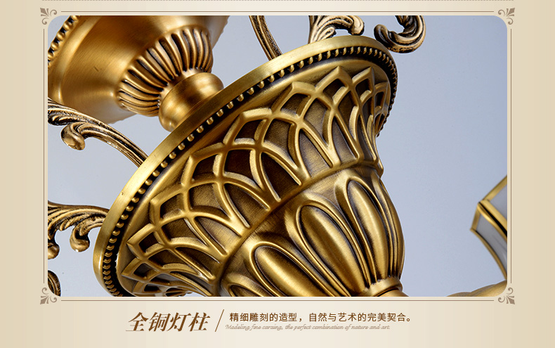 蔻驰  欧式吊灯客厅灯 奢华美式全铜灯餐厅卧室灯具灯饰 6 头吊灯